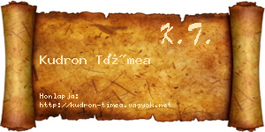 Kudron Tímea névjegykártya